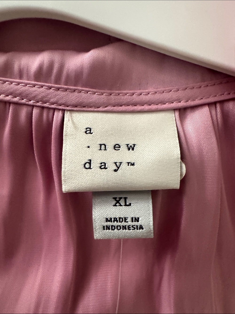 a new day Rose Pink Ruffle Satin Blouse - Picture 3 of 7